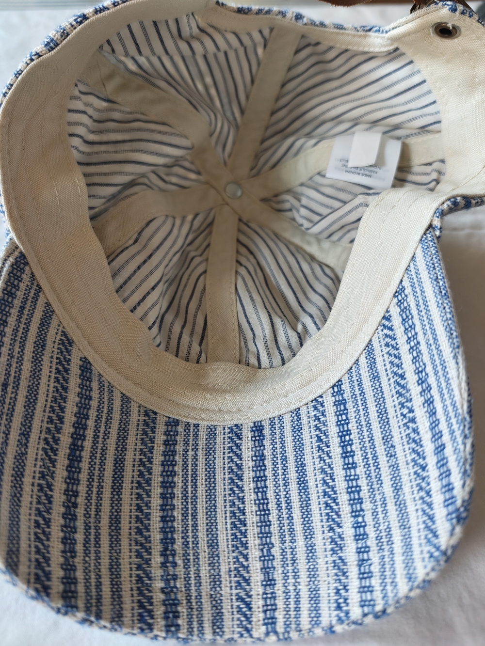 Madewell Blue & White Striped Cotton Baseball Cap - Picture 5 of 7